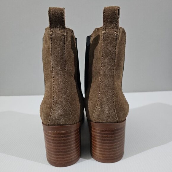 NEW Steve Madden Rhiannon Ankle Boot Womens 9.5 Brown Suede Chelsea Block Heel - Picture 6 of 12